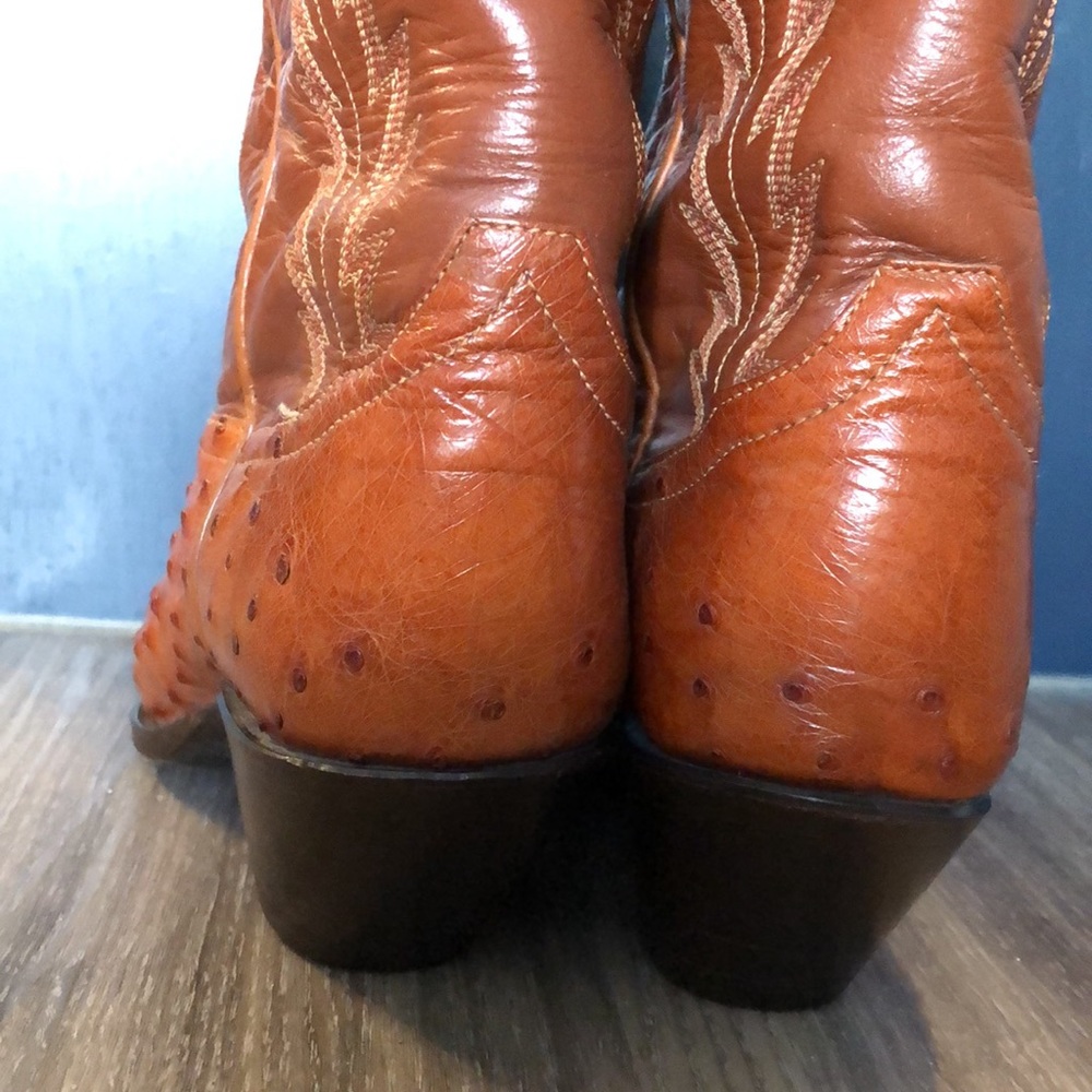Larry Mahan Vintage Western Full Quill Ostrich Boots - Picture 7 of 15